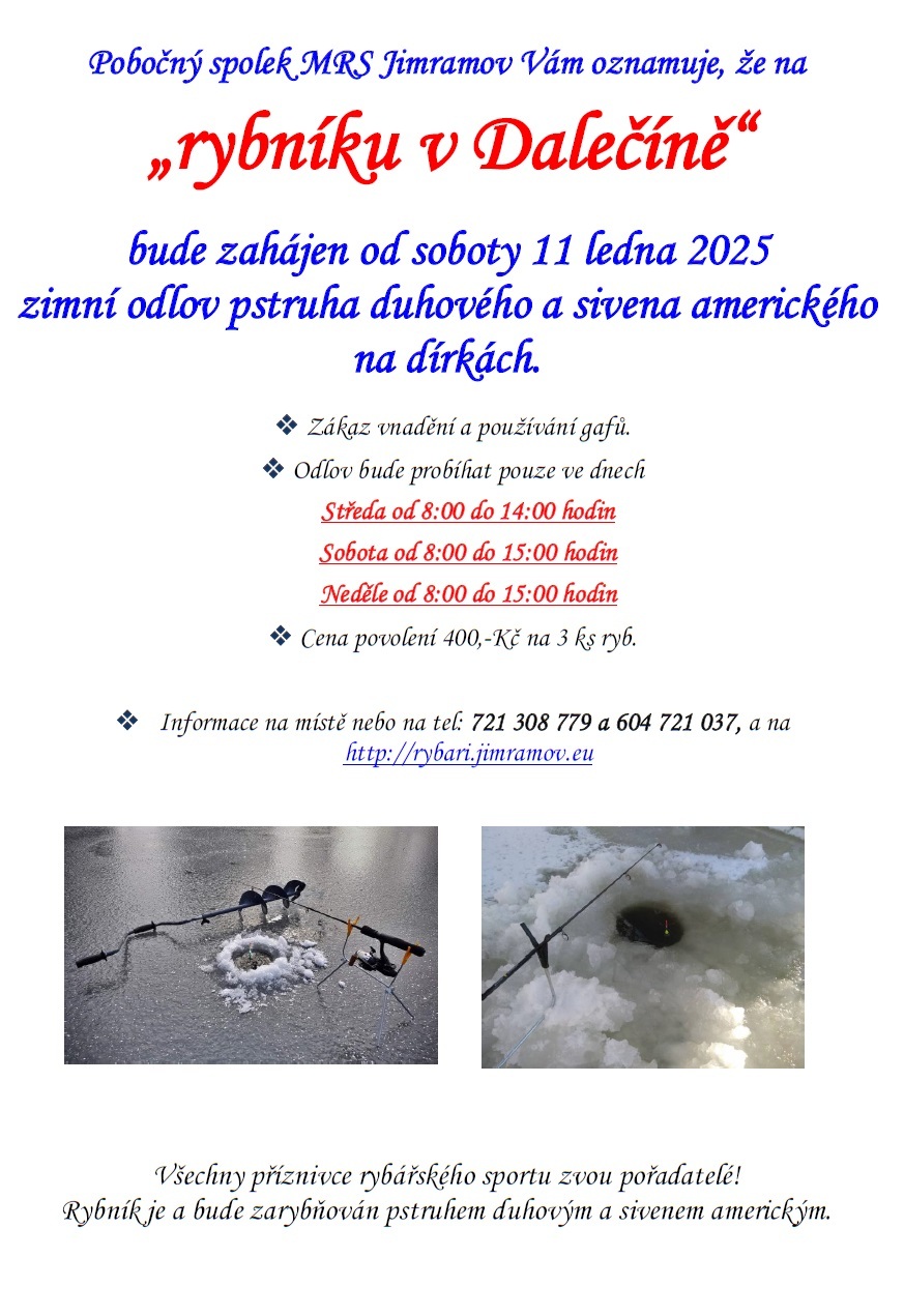 Chytání na dírkách v Dalečíně plakátek