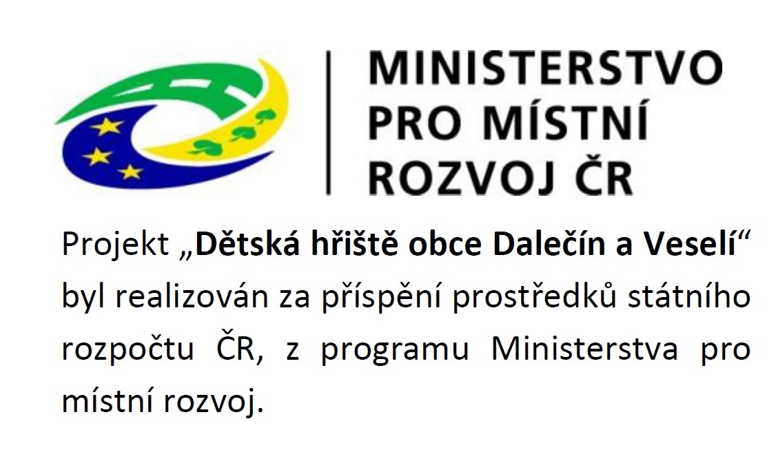 Projekt Dětská hřiště - podpořilo Ministerstvo pro místní rozvoj