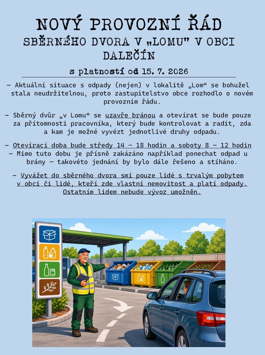 Sběrný dvůr v lomu - zásadní změna pravidel- letáček s klíčovými informacemi