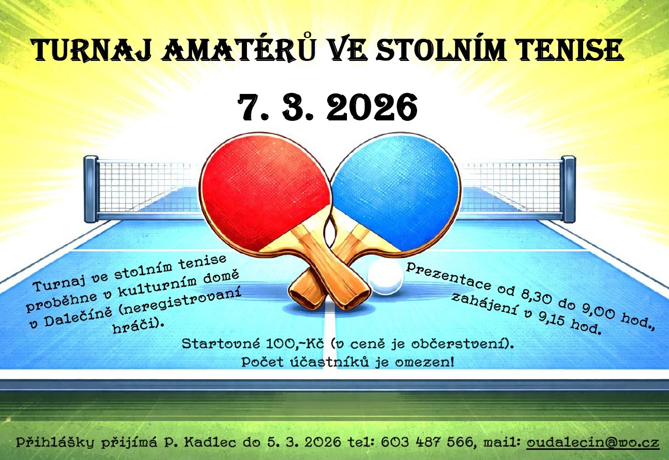 Plakátek ping pong turnaj