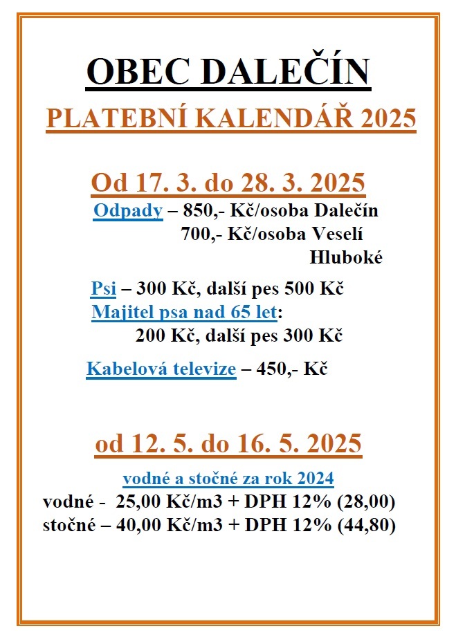 Poplatky na rok 2025 plakátek