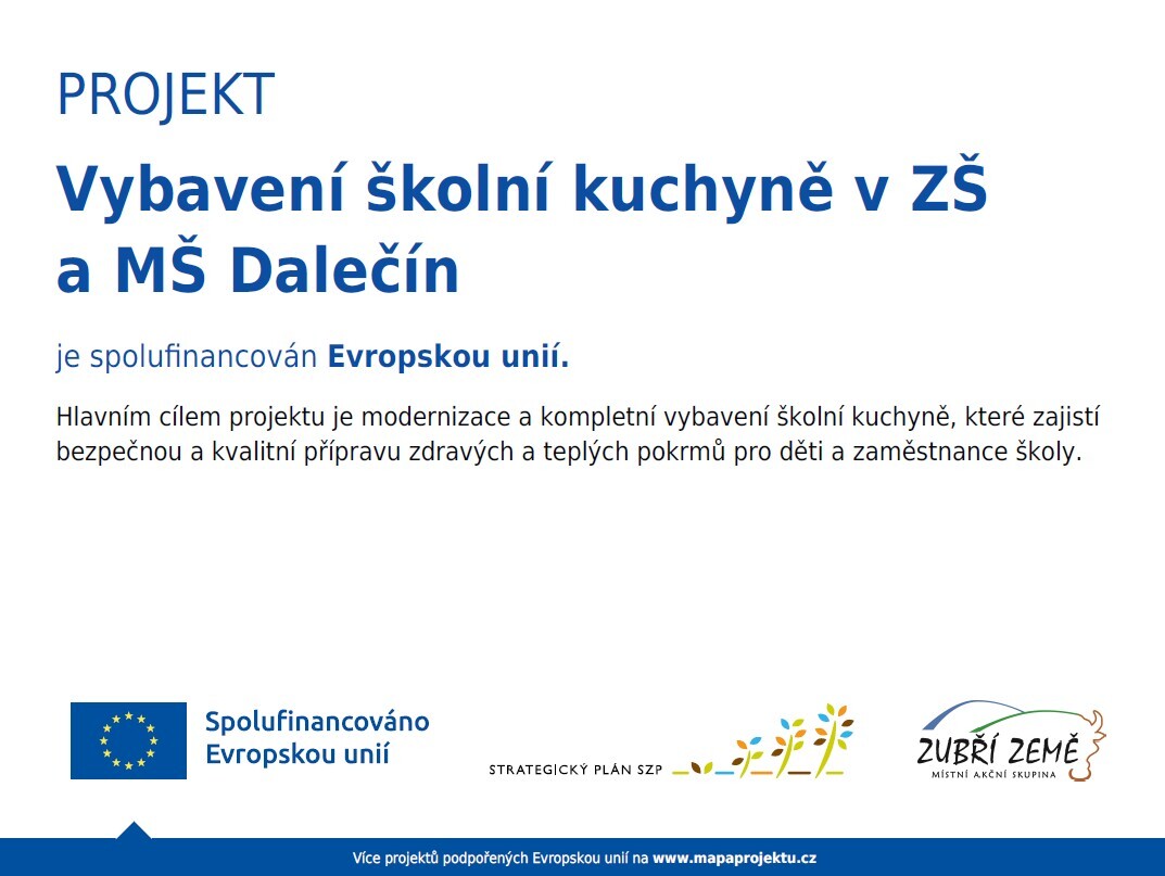 ZŠ a MŠ - Rekonstrukce školní kuchyně povinná pulicita