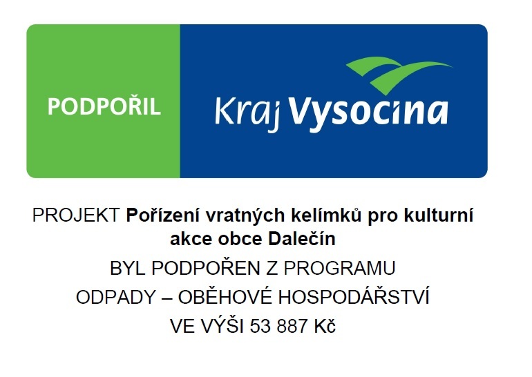 Projekty s podporou Kraje Vysočina - projekt na pořízení vratných kelímků