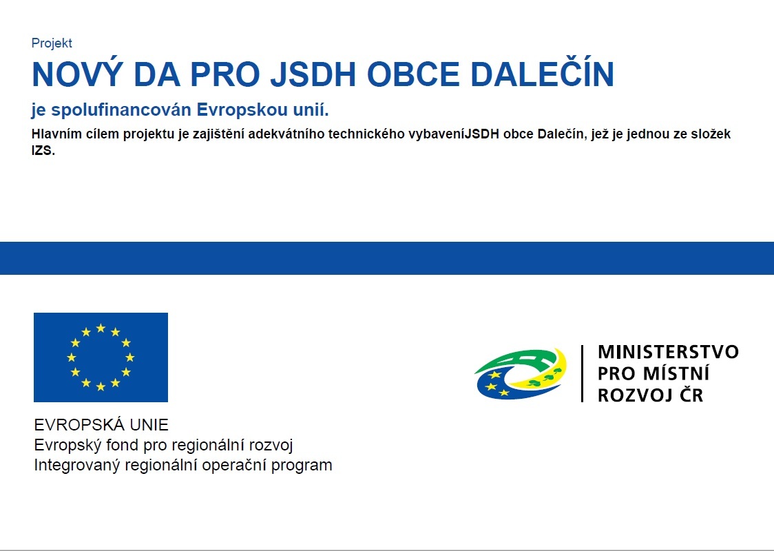 Nový DA pro JSDH Obce Dalečín - publicita