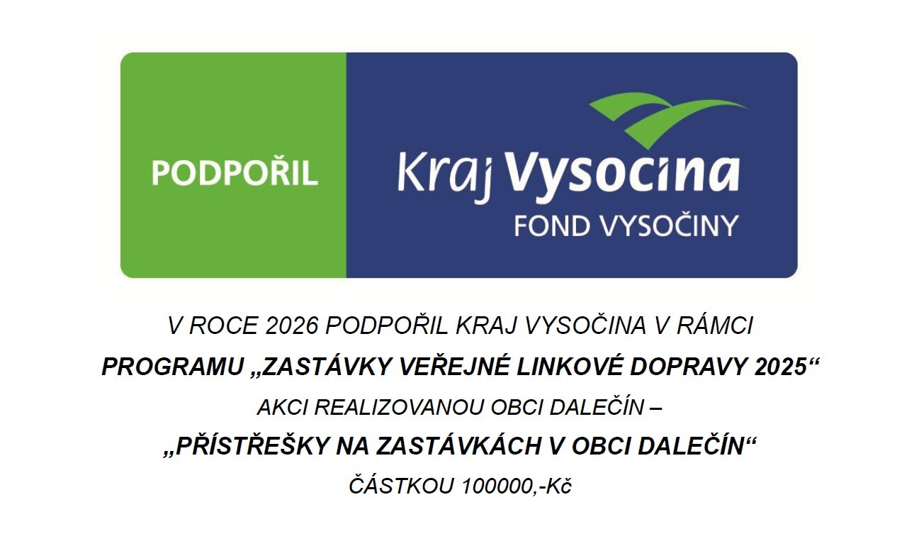 Projekty s podporou Kraje Vysočina zastávky
