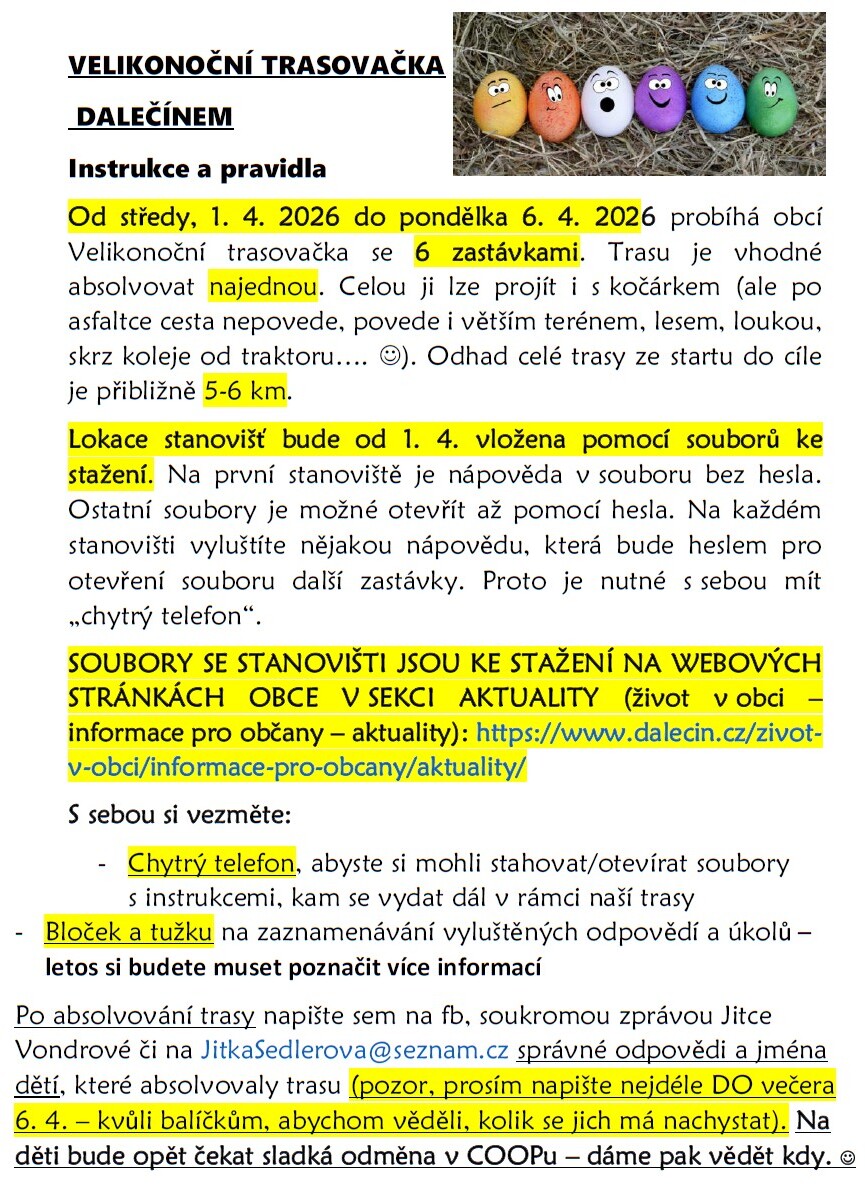 Velikonoční trasovačka - pravidla